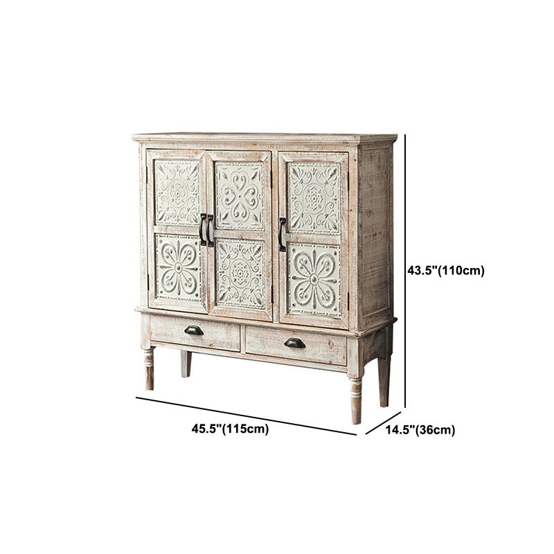 Industrial Accent Cabinet with Legs and Wooden Shelf Distressed Wood Cabinet