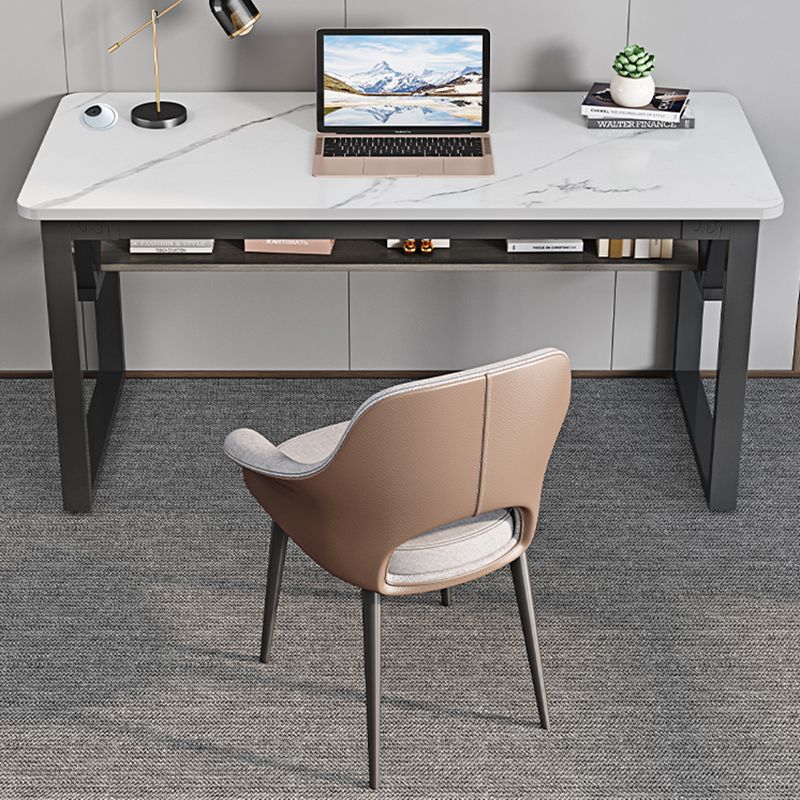 29.53" H Industrial Computer Desk Antique Finish Gaming Desk with Metal Legs