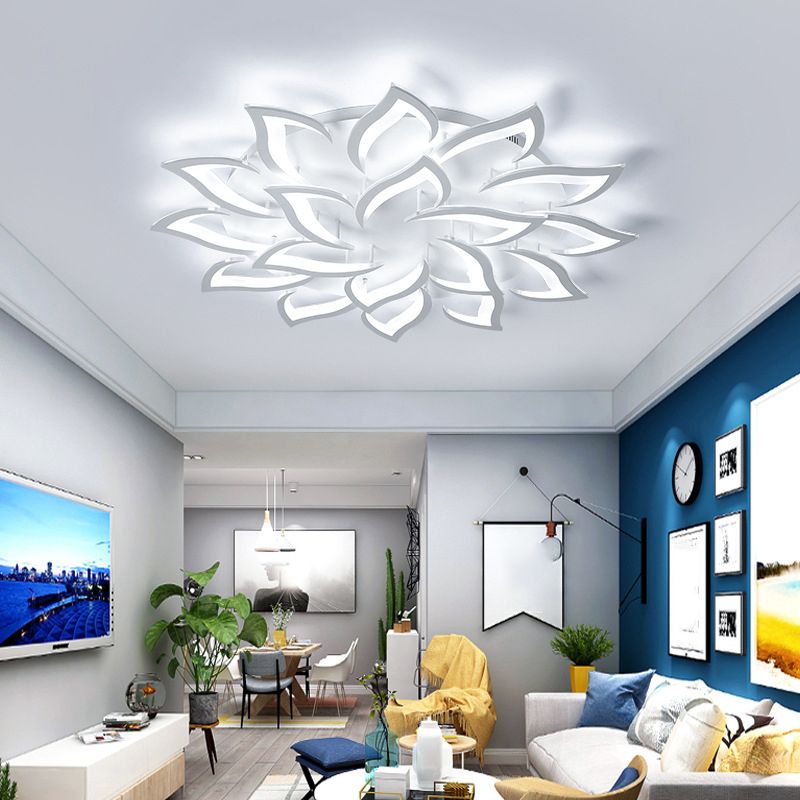 White Sputnik Ceiling Flush Mount Minimalist LED Metal Ceiling Lighting