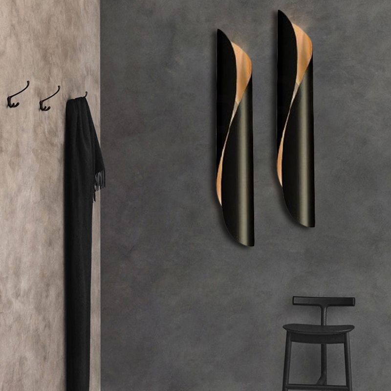 Black/White Rolling Sconce Light Fixture Contemporary 2 Lights Alumnium Up and Down Wall Sconce