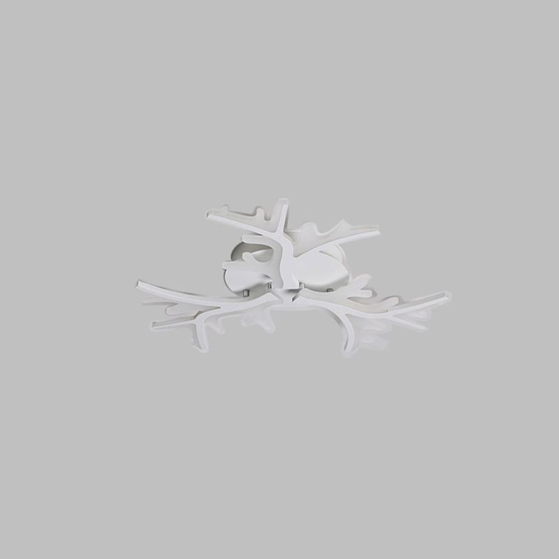 Modern Creative LED Ceiling Light Geometric Acrylic Semi Flush Mount in White