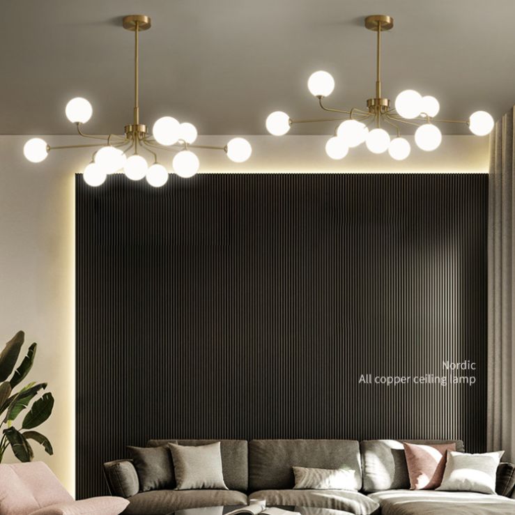 Minimalistische stijl Ronde kroonluchter verlichtingsarmatuur Glazen slaapkamer Hanglampkit