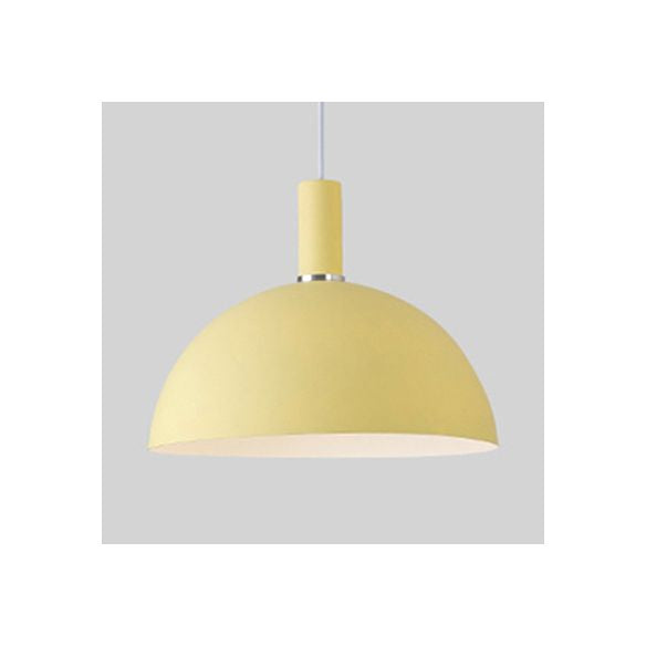 Soggiorno a cupola sospensione lume in alluminio 1 lampadina lampada a sospensione color caramella in blu/verde/giallo/rosa