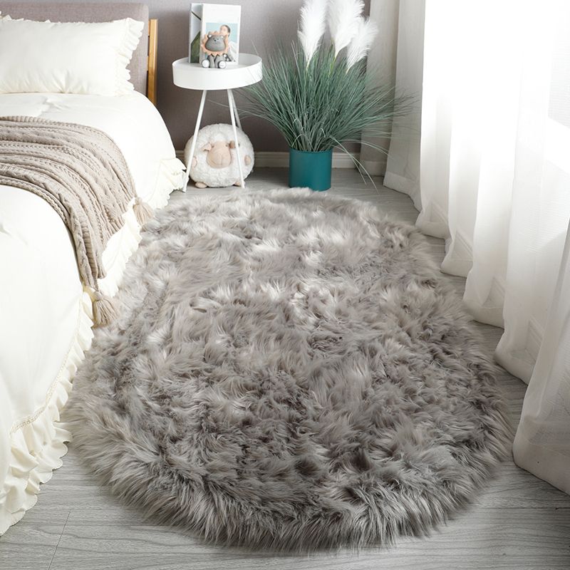 Polyester a tappeto solido ovale moderno tappeto interno moderno tappeto non slip per la camera da letto per adulti