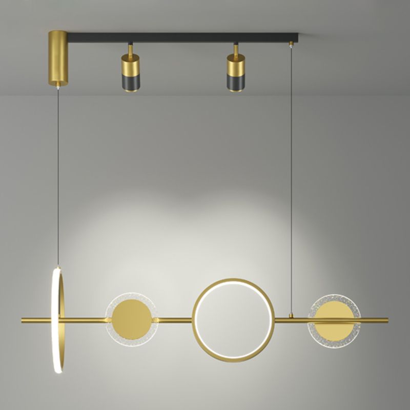 Geometric Island Lighting Fixtures Contemporary Metal Island Lighting Ideas in Gold