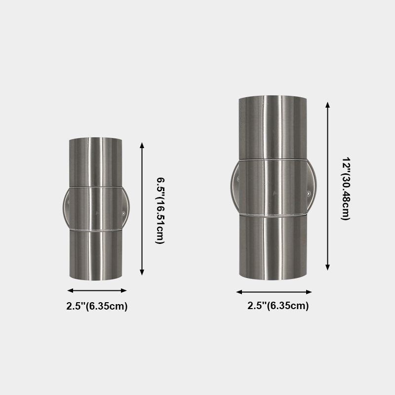 Splicet Moder Cylinder Shade Splique Spliques Apliques de acero inoxidable para el patio para el patio