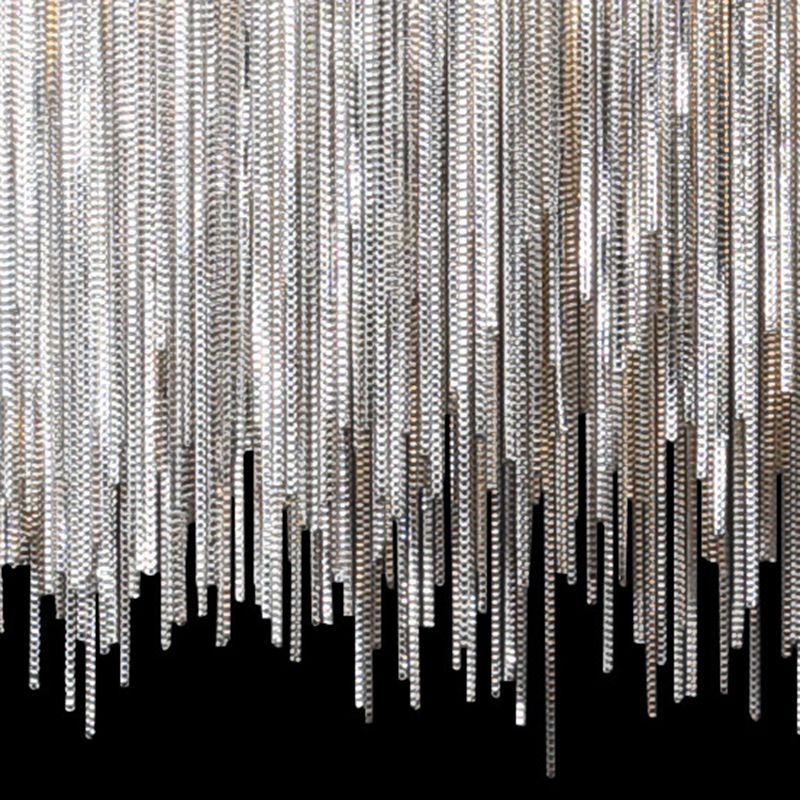 Circular Down Lighting Pendant Modern Metal Living Room LED Ceiling Pendant Light in Silver