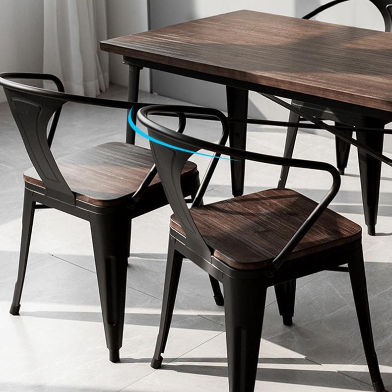 Industrial 1/2/5 Pieces Furniture Solid Wood Dining Set in Brown