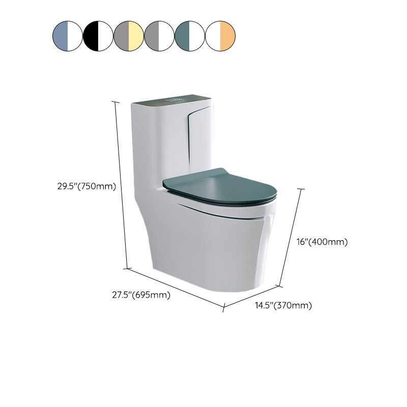 Skirted Traditional Flush Toilet Floor Mount One-Piece Toilet with Slow Close Seat