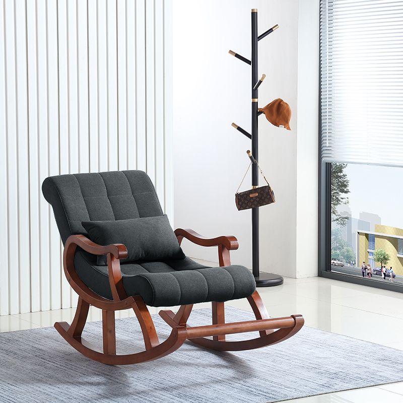 Contemporary Style Single Sofa Rocking Chair Wooden Indoor Rocking Chair for Living Room