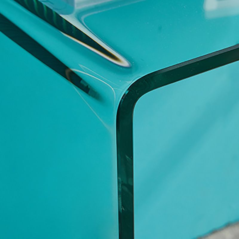 Modern Glass-Top Computer Desk Rectangular Sled Writing Desk for Home