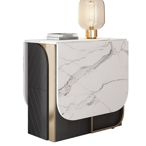 Moderne stijl rechthoekige 63 "eettafel Gesinterde stenen eettafel met druppelblad voor thuis