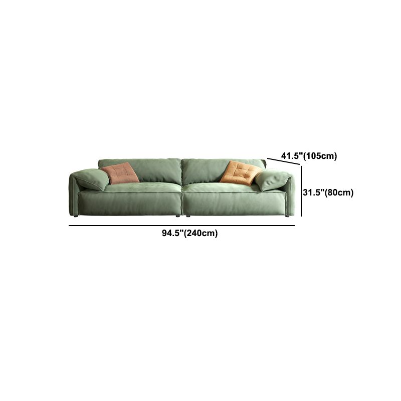 31.5 " H Contemporary Green Faux Leather Pillow Top Arm Sofa