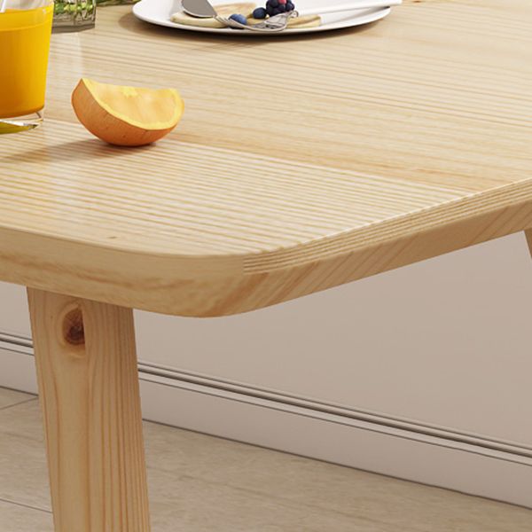 Rectangular Dinner Table Modern Natural Oak Solid Wood Tabletop for Living Room
