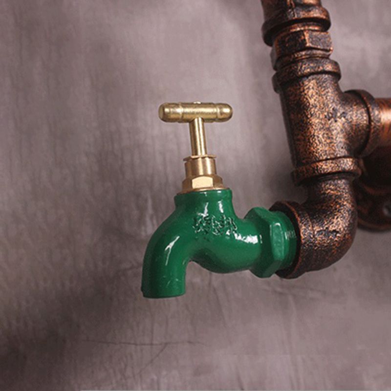 Antike Bronze Eisenwandhalterung Lampe Industriewasser Rohrleitungswand Lichtleuchte für Coffeeshop