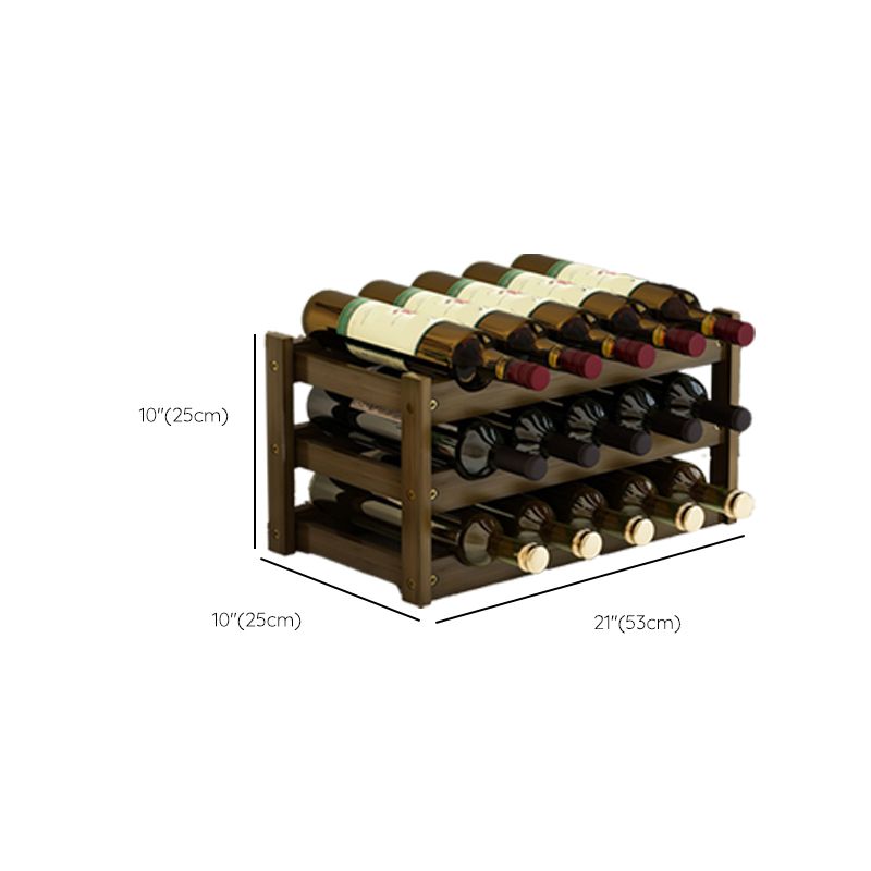 Mid-Century Modern Wine Rack Bottle Tabletop Bamboo Bottle Holder