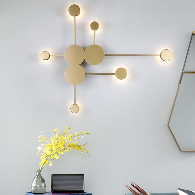 Sputnik Wall Sconce Postmodern Metal 6-Head Living Room Wall Mounted Light