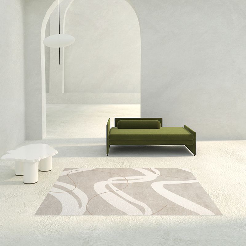 Contemporary Indoor Carpet Contrast Panel Casual PVC Rug StainResistant Washable Area Carpet