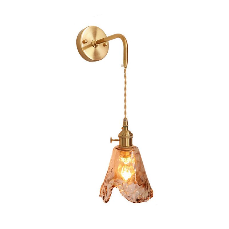 Binnen 1-Bulb Down Light Wall SCONCE LICHTING INDUSTRIËLE BRUIN GLAS SCONCE LICT BEMIDING