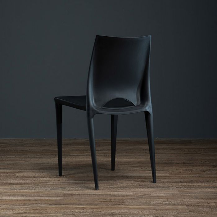 Plastic Scandinavian Kitchen Dining Room Chair Open Back Side Chair