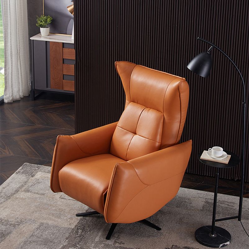 31" Wide Contemporary Wingback Recliner Genuine Leather Wing Chair Recliner