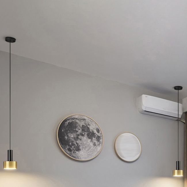 Metalen cilindrische schaduw hanglampen moderne stijl 1 kop hangende montage voor slaapkamer