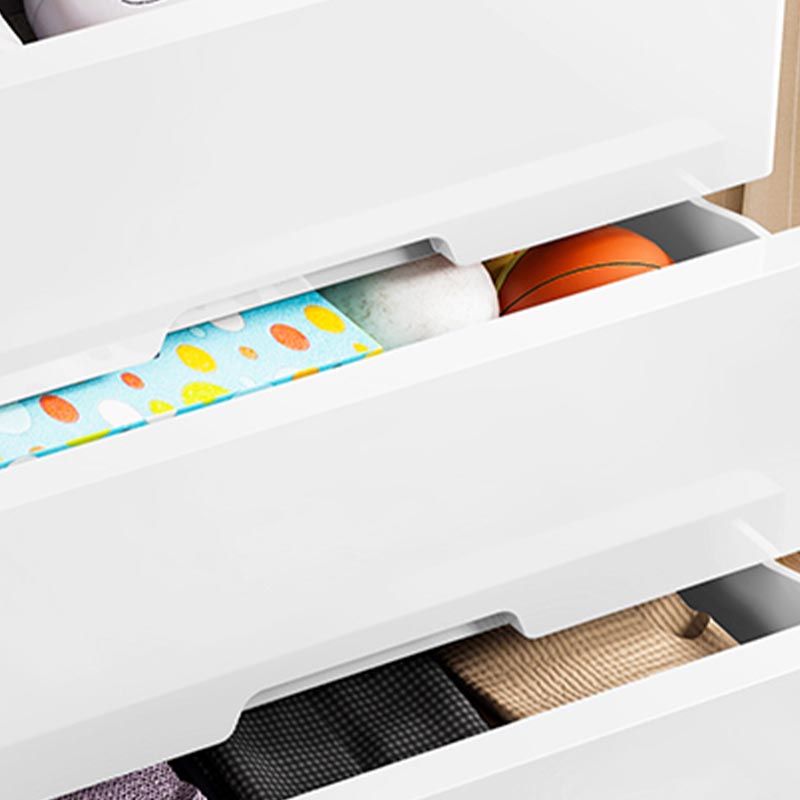 White Plastic Wardrobe Armoire Contemporary Storage Cabinet with Drawer