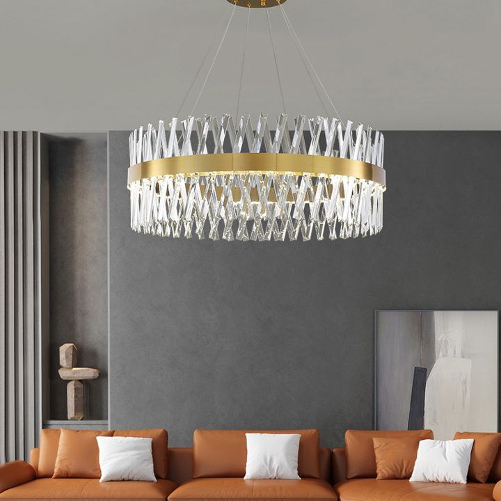 Postmodern Simple Geometric Geometric Light K9 Crystal Strip La luce dell'isola LED in oro