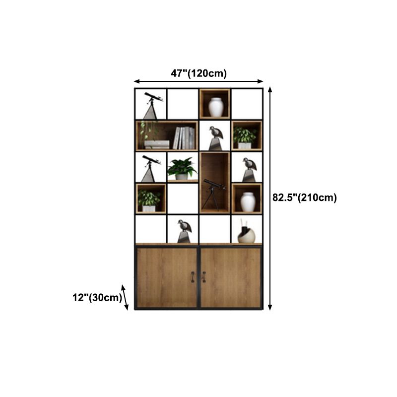 Industrial Style Bookshelf Solid Wood Open Back Bookcase for Home Office