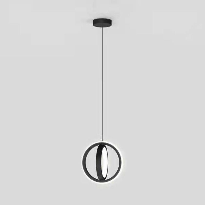 Linear Shape Hanging Lighting Modern Style Metal 2 Light Hanging Lamp for Bedroom