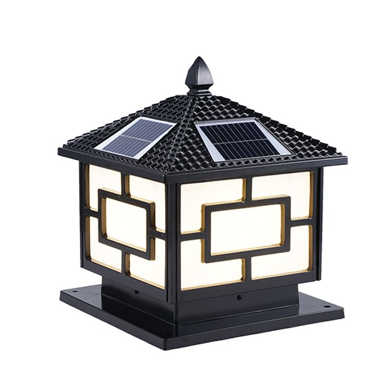 Modern Pillar Light Simple LED Solar Lighting Fixture for Garden