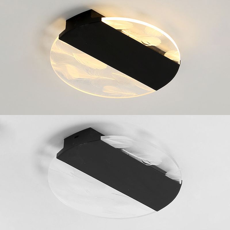 Lámpara de techo de plumas de hierro forjado con montaje empotrado LED geométrico creativo moderno con pantalla acrílica