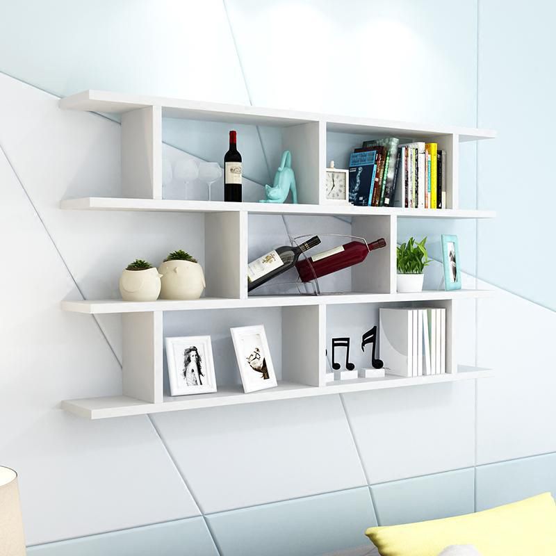 Scandinavian Floating Bookcase Wall Mounted Manufactured Wood Bookcase