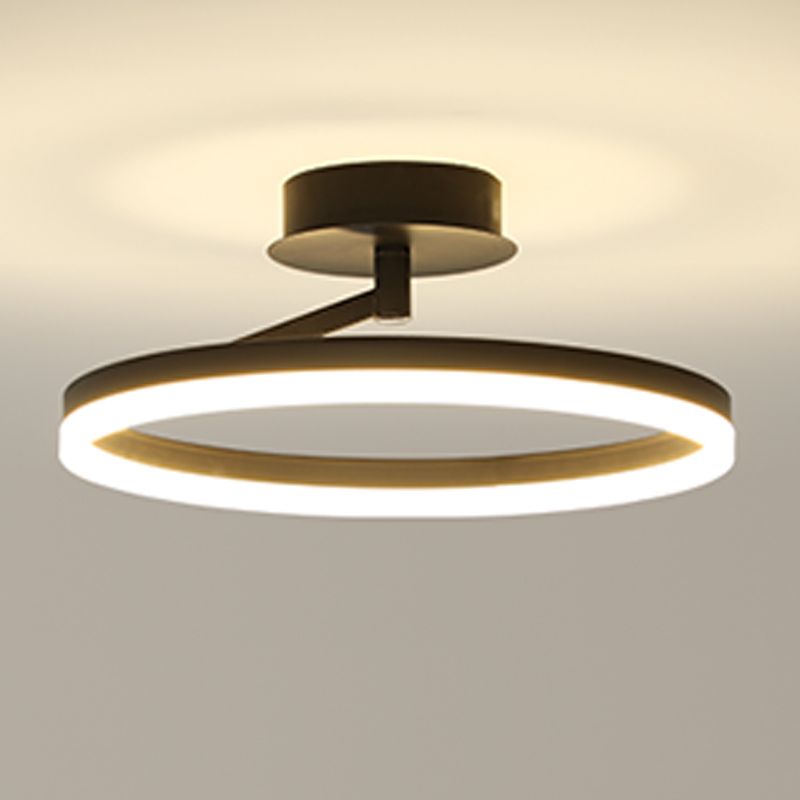 Circle Shape Ceiling Fixture Modern Style Metal 1 Light Ceiling Mounted Light