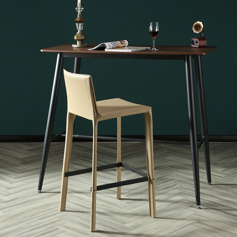 Modern Style Bar-stool Leather Counter Bar Stool with Metal Legs for Kitchen