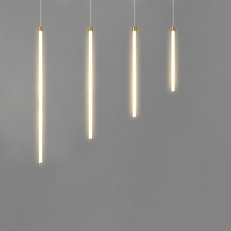 Minimalismo in lega di alluminio LED a LED sospeso MODERNO MODERNO MODERNA Sospensione Long Sussion Aione in oro