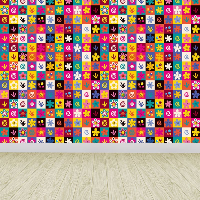 Contemporary Botanical Print Mural Decal Soft Color Dining Room Wall Covering, Custom