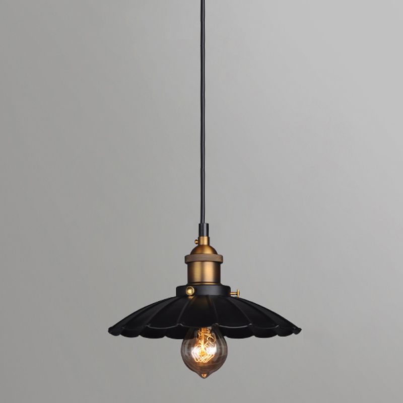 1-Light Pot Cover Hanging Pendant Industrial Style Metal Hanging Lighting