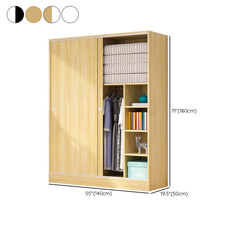 Modern Wardrobe Cabinet With Shelves Engineered Wood Wardrobe Closet
