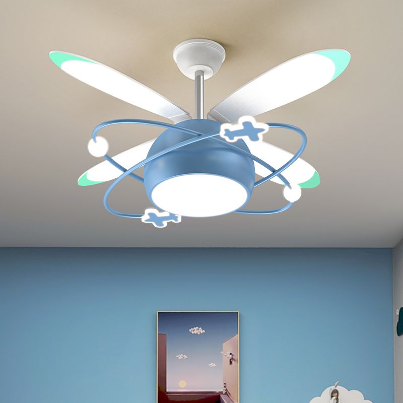 Kids Style Unique Shape Ceiling Fan Lamps Metal Ceiling Fan Lighting for Living Room