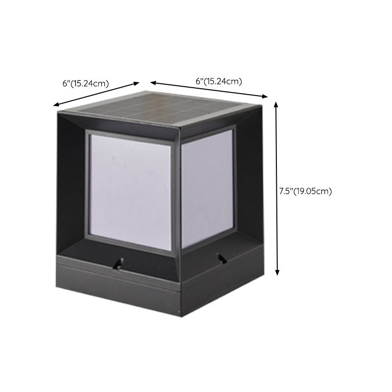 Black Waterproof Lights Square Outdoor Pillar Lamp for Garden