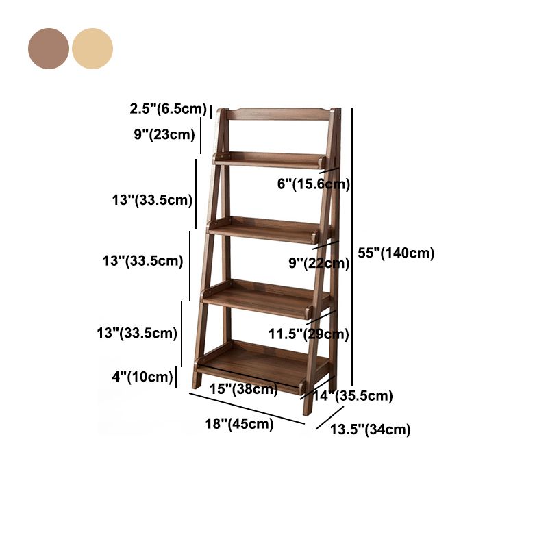 Modern Style Ladder Bookshelf Massivholzregal Bücherregal für Zuhause
