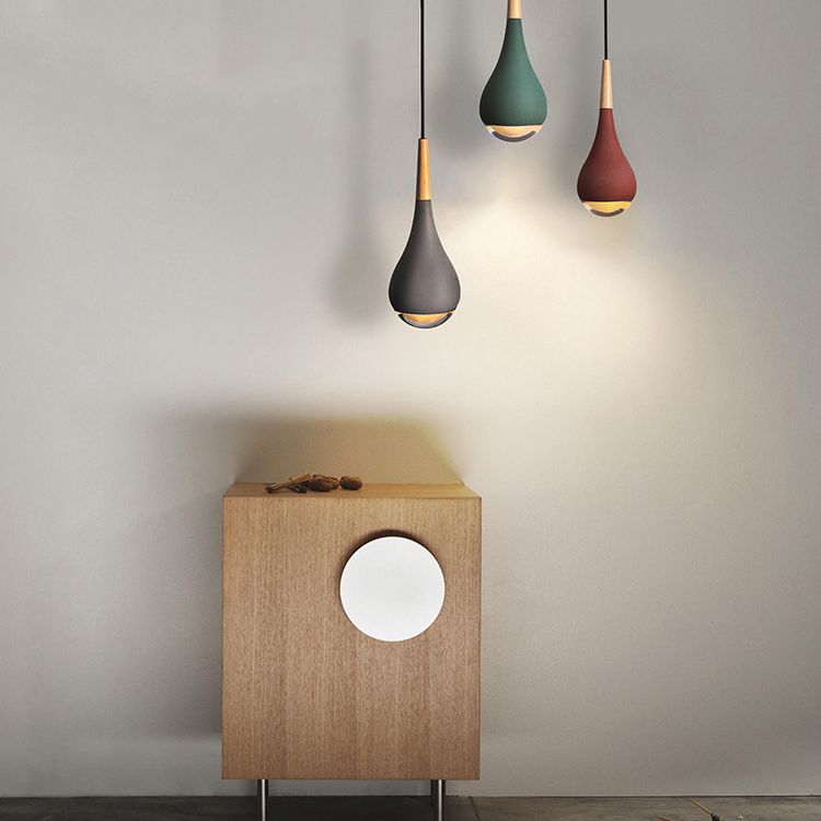 Moderner Stil Teardrop Schatten hängende leichte Zement 1 hängende Lampe für das Restaurant