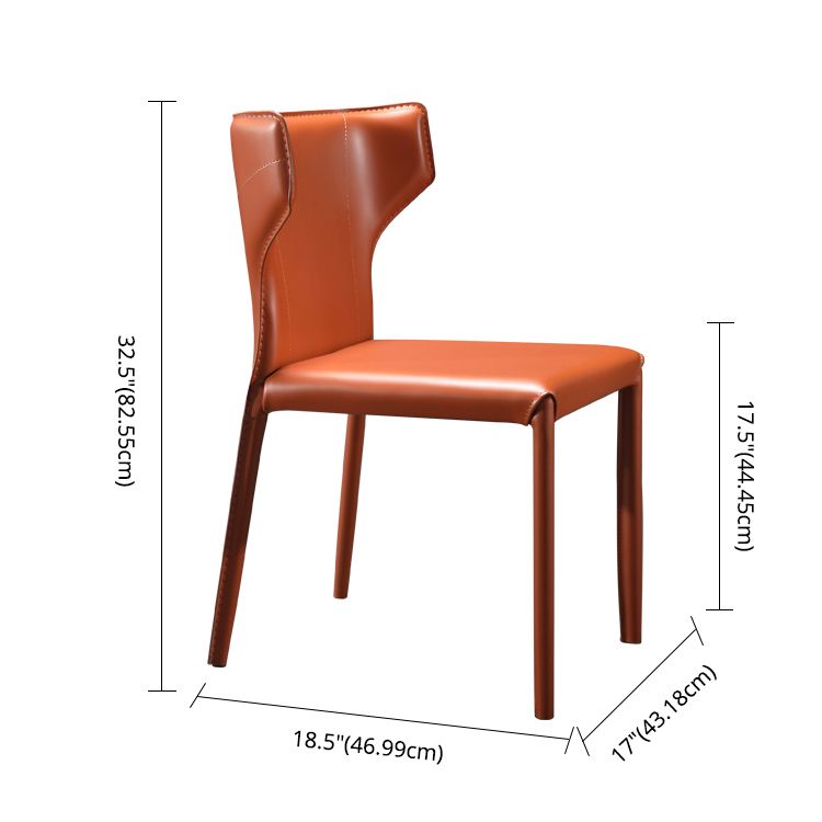 Zeitgenössischer Esstuhl mit Metallbeinen Wingback Parsons Stuhl für den Heimgebrauch