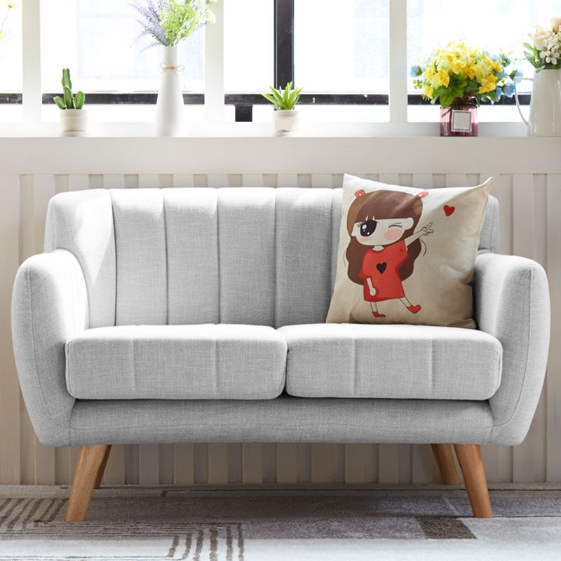 Linen Contemporary Standard Flared Arm Sofa for Living Room, Apartment
