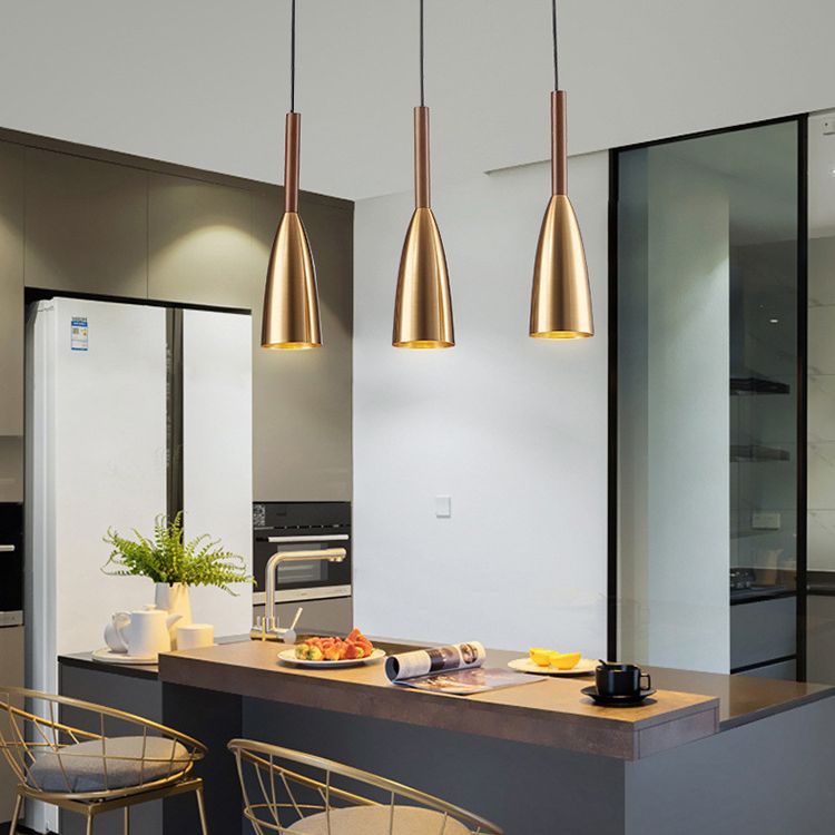 Gold Plated 3-Light Pendant Light Post-modern Metal Hanging Light Fixture for Dining Room