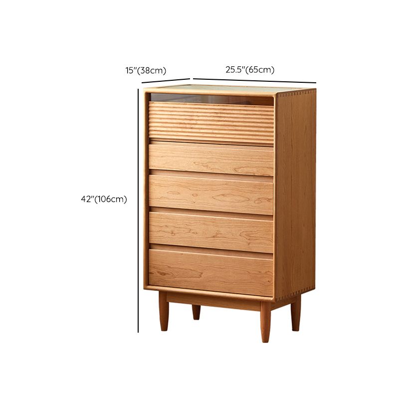 Mid-Century Modern Rectangle Accent Chest Solid Wood Natural Accent Chest