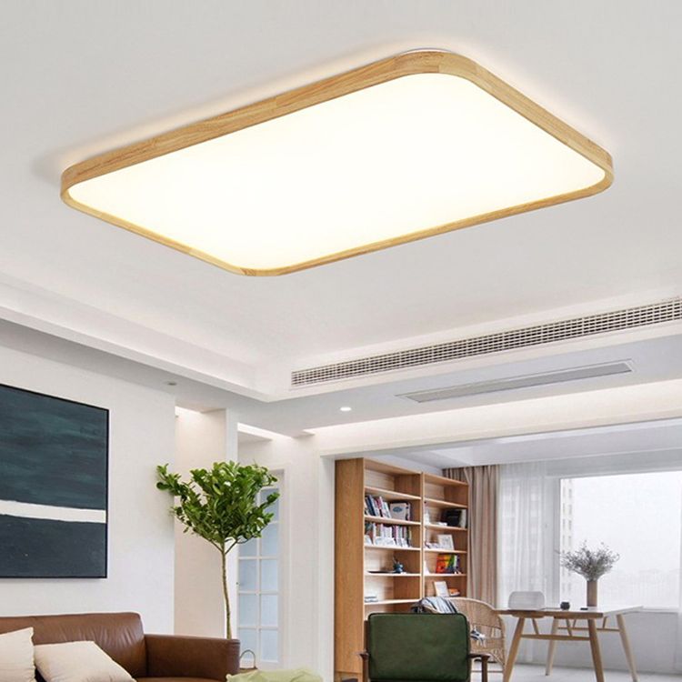 Wooden Ceiling Mount Light Simple LED Ceiling Light with Acrylic Shade for Dining Room