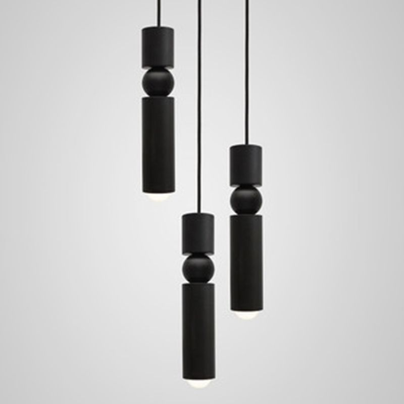 Cilindro a forma di geometrico a forma di metallo appeso a 1 luce post-moderna mini ciondolo per camera da letto