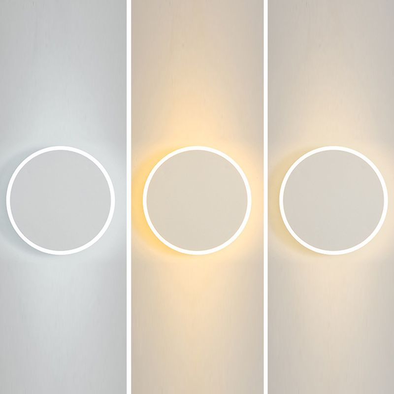 Modern Style Circle Shape Wall Sconce Metal 1 Light Sconce Lighting for Living Room